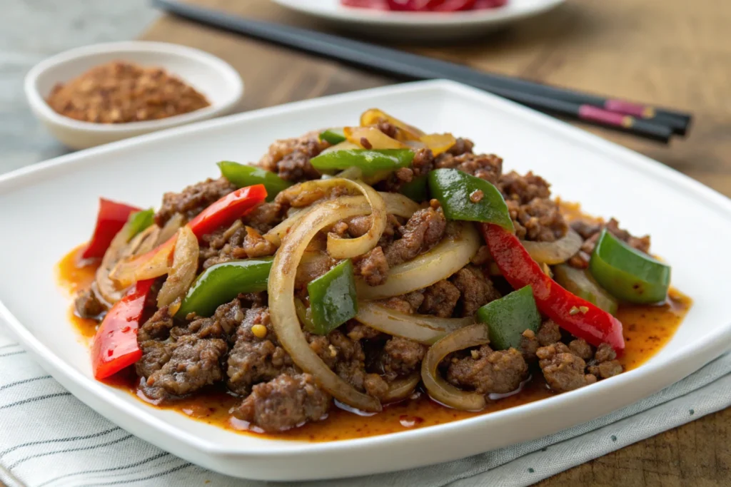 Easy Korean beef recipe with ground beef step-by-step